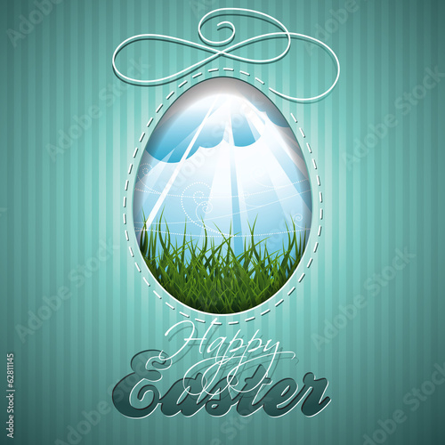 Vector: Easter illustration with abstract egg on vintage background. Easter illustration with abstract egg on vintage background.
