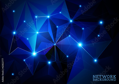 Vector: Connected Network Background Connected Network Background