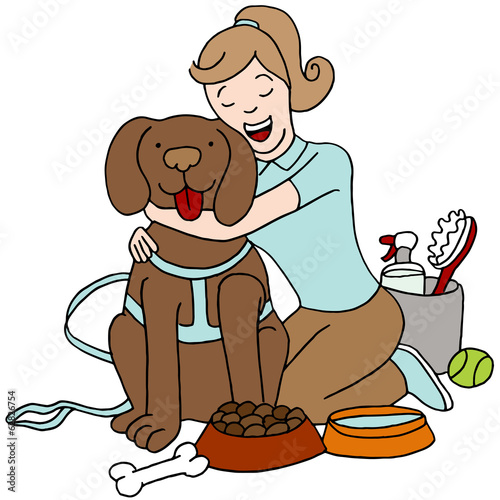 Vector: Taking Care of Dog Taking Care of Dog