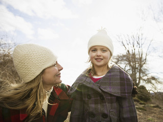 Photo: An Organic Farm in Winter in Cold Spring, New York State. A woman and child wrapped up against the cold weather. An Organic Farm in Winter in Cold Spring, New York State. A woman and child wrapped up against the cold weather.