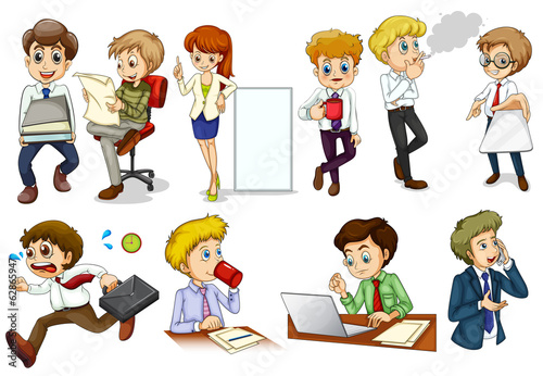 Vector: Business minded people engaging in different activities Business minded people engaging in different activities