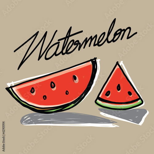 Vector: Watermelon slices hand - drawn Watermelon slices hand - drawn