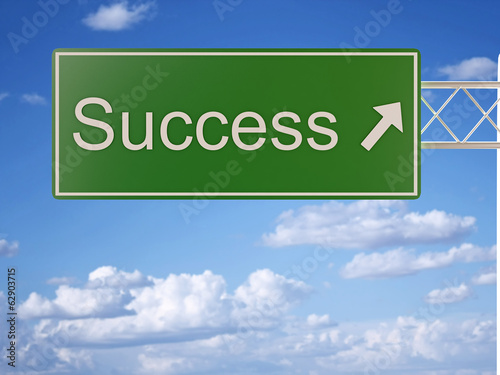 Illustration: Success Road Sign Success Road Sign