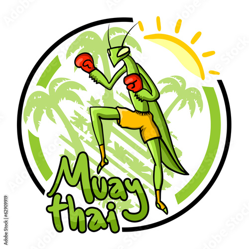 Vector: Muay thai emblem Muay thai emblem