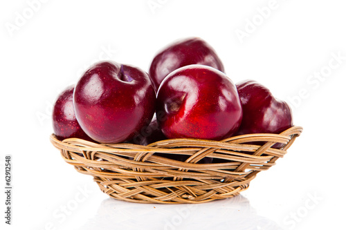 Photo: plums fruit isolated on white background plums fruit isolated on white background