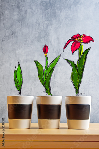 Photo: Flower Growth stages sketch Flower Growth stages sketch