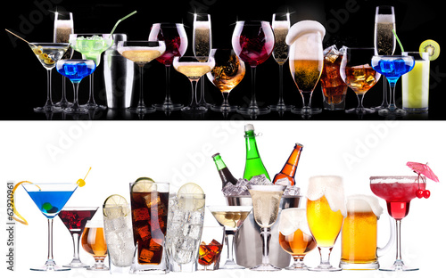 Photo: different alcohol drinks set different alcohol drinks set