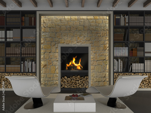 Illustration: am Kamin am Kamin