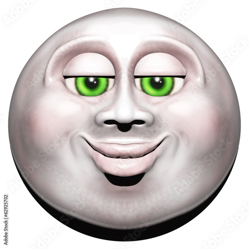 Illustration: Full Moon Smiling Face 3D - 2 Full Moon Smiling Face 3D - 2