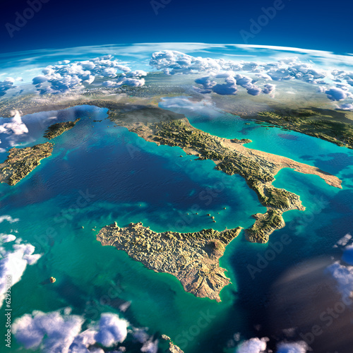 Fototapeta Fragments of the planet Earth. Italy and the Mediterranean Sea