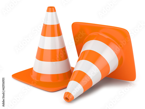 Illustration: Traffic cones isolated on white background Traffic cones isolated on white background