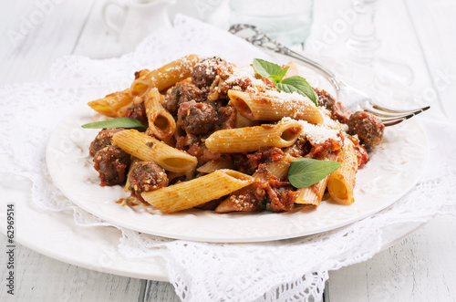 Photo: Pasta mit Hackfleisch und Tomatensauce Pasta mit Hackfleisch und Tomatensauce