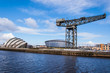 View of the Hydro concert arena and SECC exhibition centre with View of the Hydro concert arena and SECC exhibition centre with
