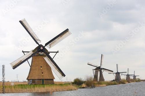 Photo: Famous Dutch windmills at Kinderdijk near Rotterdam Famous Dutch windmills at Kinderdijk near Rotterdam