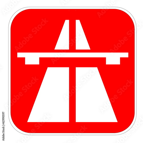 Illustration: Red highway icon Red highway icon