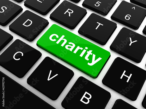Illustration: Key for charity - business concept Key for charity - business concept
