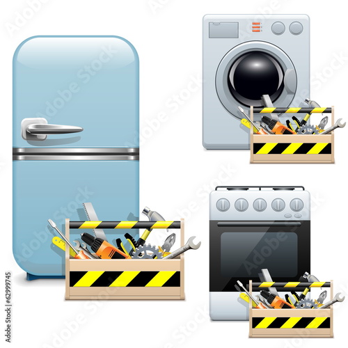 Vector: Vector Household Appliance Repair Icons Vector Household Appliance Repair Icons
