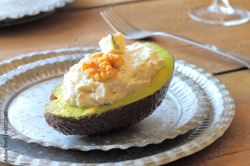 Photo: Avocado with blue cheese and walnuts cream Avocado with blue cheese and walnuts cream