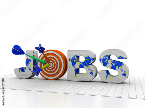 Illustration: Word Job with Target and Dart Word Job with Target and Dart