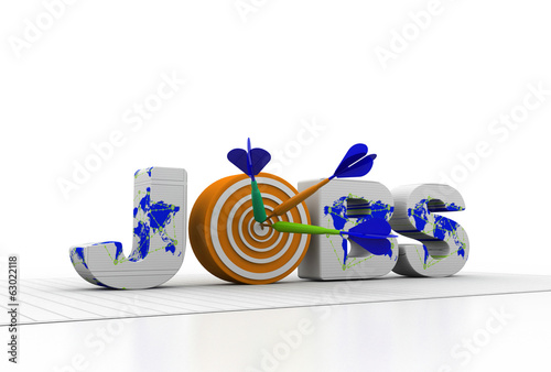 Illustration: Word Job with Target and Dart Word Job with Target and Dart