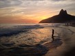 Sunset in Rio de Janeiro, beach Leblon Sunset in Rio de Janeiro, beach Leblon