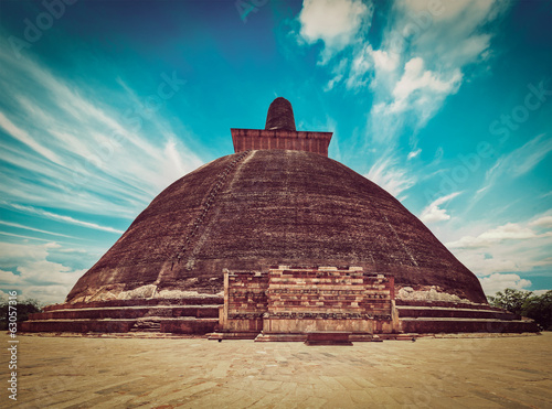 Photo: Vintage retro hipster style travel image of Jetavaranama dagoba Vintage retro hipster style travel image of Jetavaranama dagoba