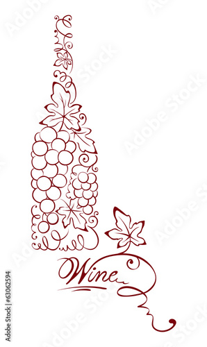 Illustration -- abstract wine bottle