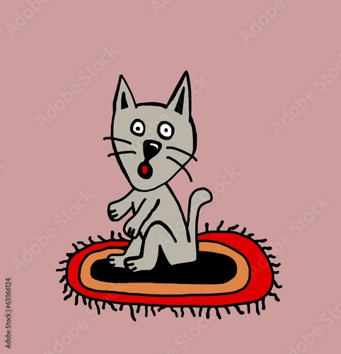 Illustration: Kitty on the carpet Kitty on the carpet
