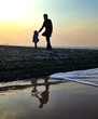 father and child ar seaside father and child ar seaside