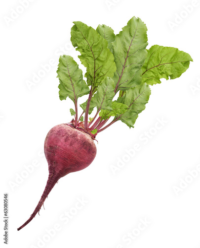 Photo: Beetroot With Leaves Isolated On White Beetroot With Leaves Isolated On White