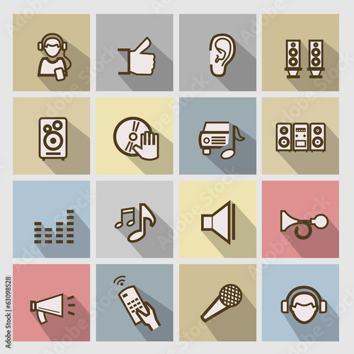 Vector: vector music icons set vector music icons set