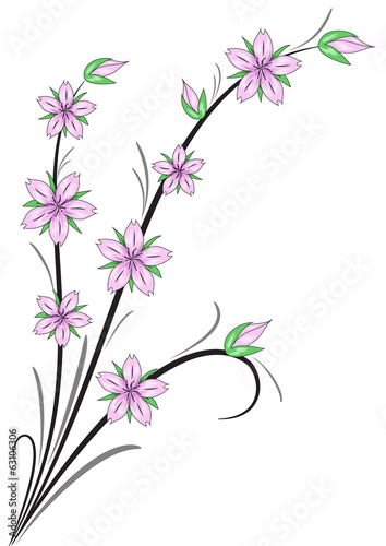 Vector: fiori di ciliegio stilizzati fiori di ciliegio stilizzati