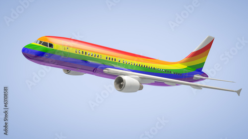 Illustration: Airplane Rainbow Colours Airplane Rainbow Colours