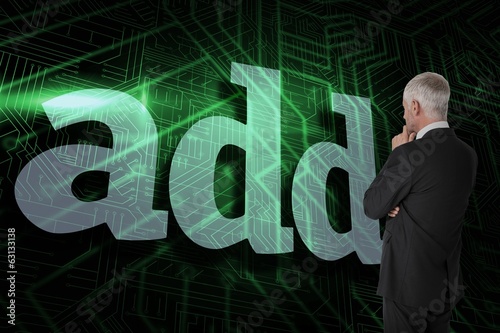 Photo: Add against green and black circuit board Add against green and black circuit board