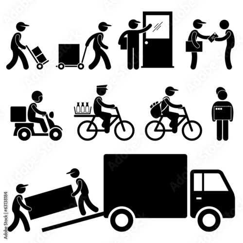 Vector: Pizza Delivery Man Postman Milkman Paperboy Courier Services Pizza Delivery Man Postman Milkman Paperboy Courier Services