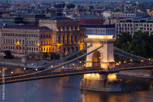Photo: Budapest sunset cityscape with Chain Bridge Budapest sunset cityscape with Chain Bridge