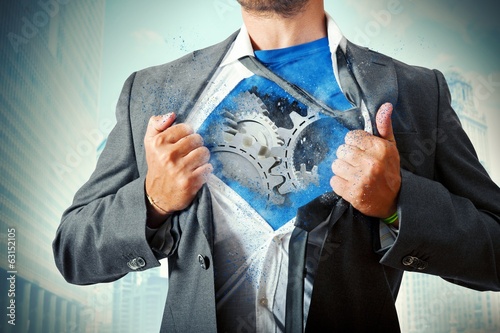 Photo: Super businessman mechanism Super businessman mechanism