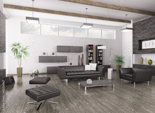 Illustration: Interior of modern living room Interior of modern living room