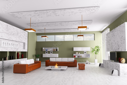 Illustration: Interior of modern living room Interior of modern living room