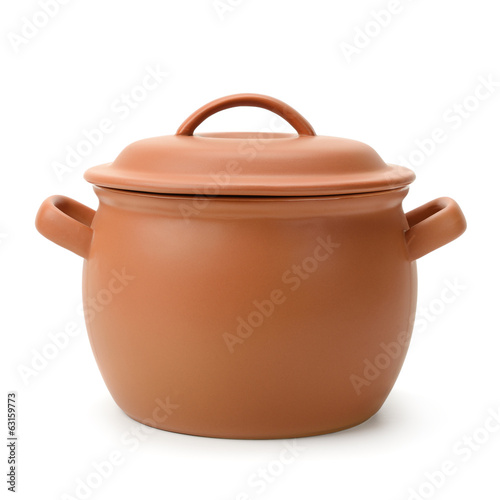 Photo: clay pot isolated on white background clay pot isolated on white background
