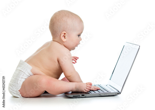 Photo: baby looking at laptop baby looking at laptop