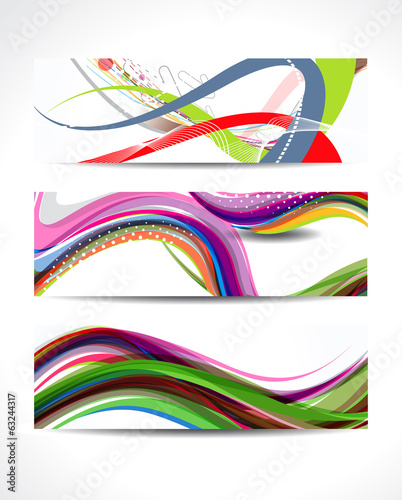 Vector: Abstract Colorful Wave Banner Set Abstract Colorful Wave Banner Set