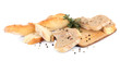 Fresh pate with bread isolated on white Fresh pate with bread isolated on white