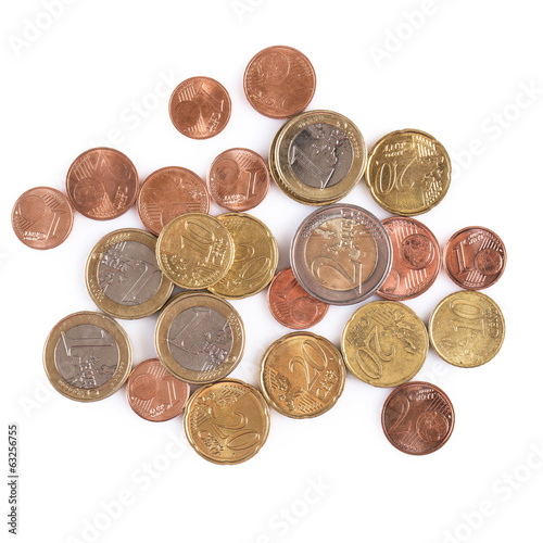 Photo: Euro coins Euro coins