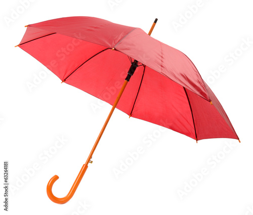 Photo: Red Umbrella isolated on white Red Umbrella isolated on white