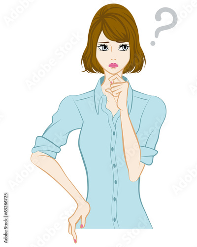 Vector: Bobbed hair women, Question Mark Bobbed hair women, Question Mark