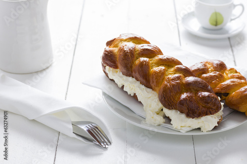 Photo: Braid cake with cream Braid cake with cream