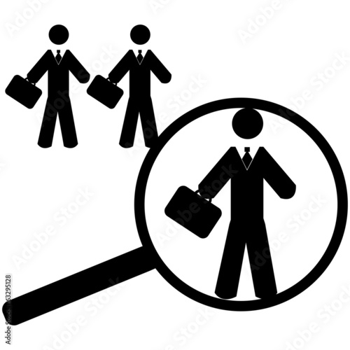 Vector: Searching for an employee Searching for an employee