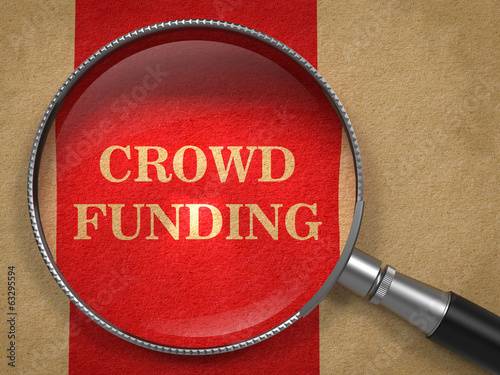 Illustration: Crowd Funding Concept - Magnifying Glass. Crowd Funding Concept - Magnifying Glass.