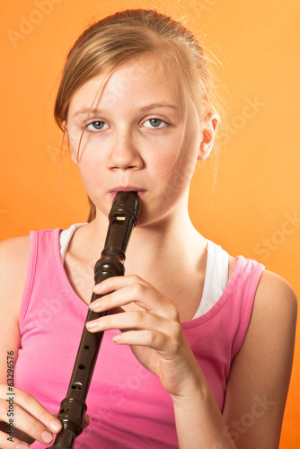 Photo: Child playing the recorder Child playing the recorder